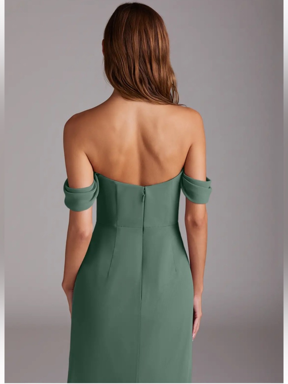 Azazie Saige A-Line Off the Shoulder Chiffon Convertible Evening Dress - Picture 4 of 10